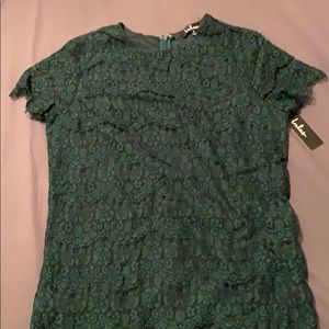 Lulus green lace mini dress